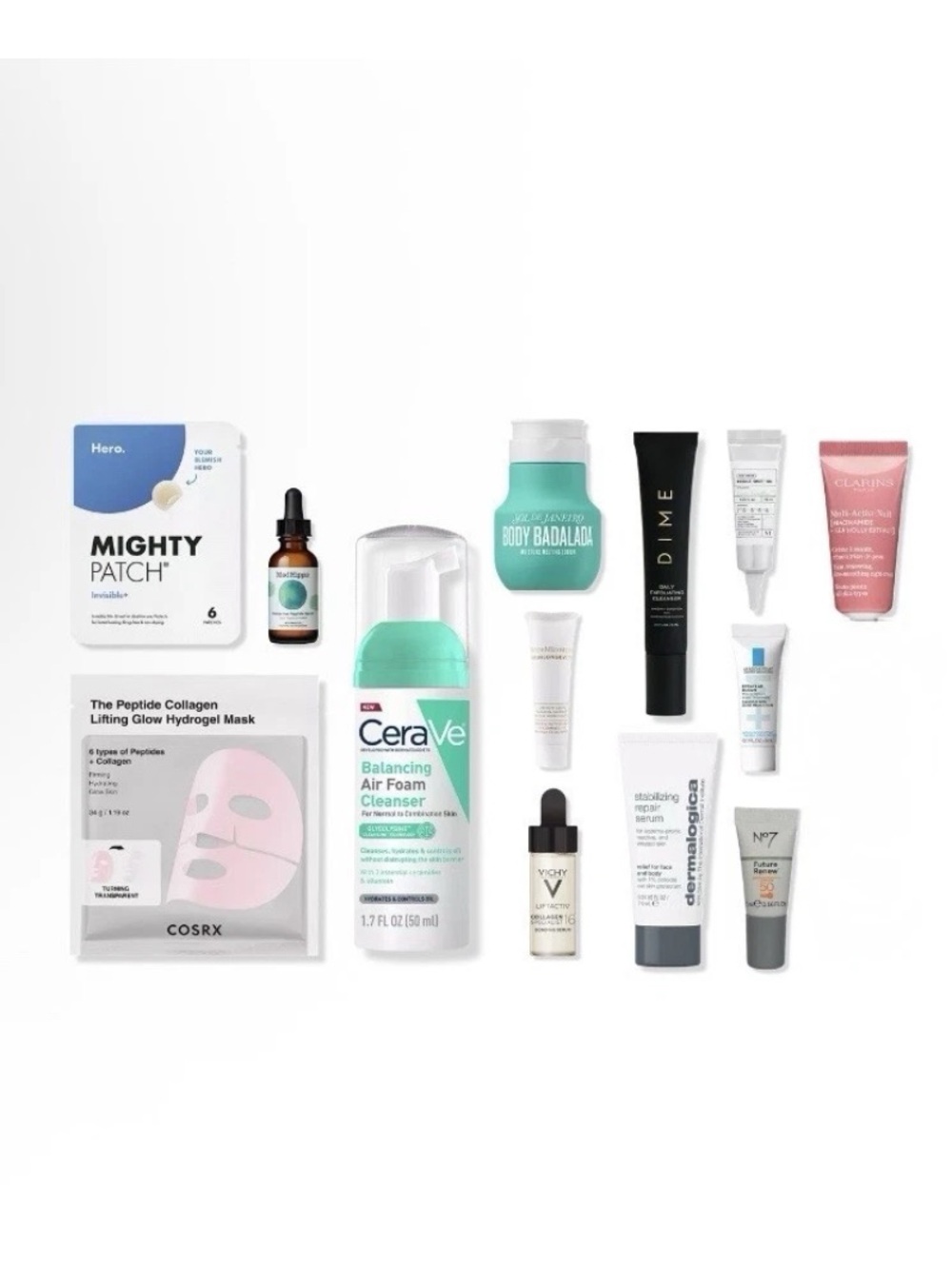 Assorted Skincare Mini Sample Set SPF 50 Cleanser Serum Moisturizer Mask Patch